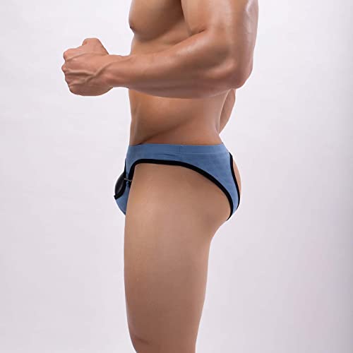 Mens Jockstrap Open Front Mesh Underwear Sexy Stretch Jock Strap Briefs Soft Breathable Bulge Pouch Panties3