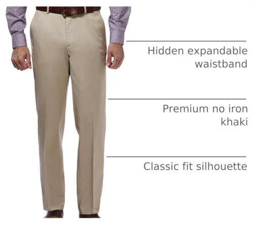 Image of Haggar Men's Classic Fit Premium No Iron Khaki Pant