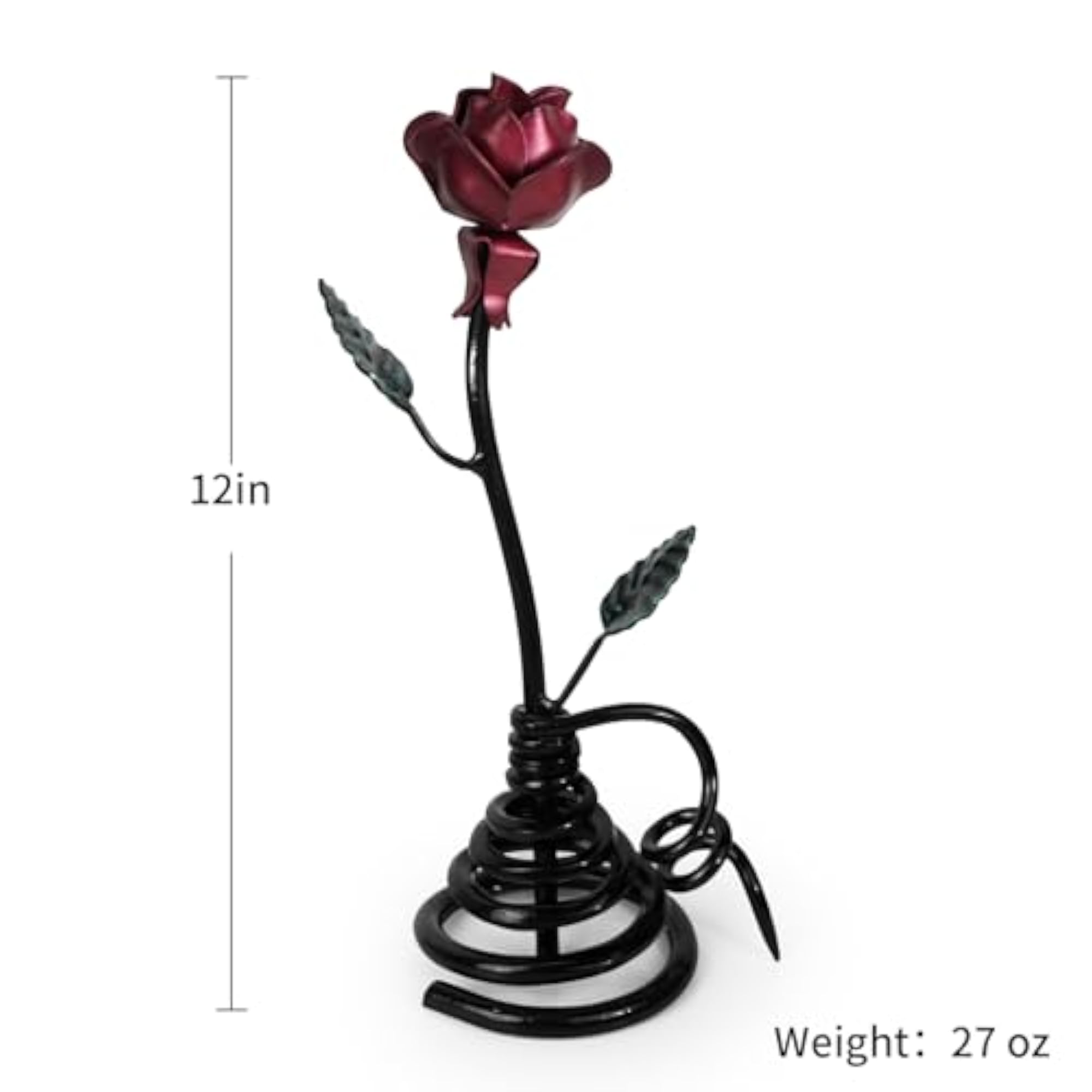 Metal Rose Flower Decor Statue Gift