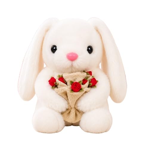 Image of SCOOBA 2 in 1 Bouquet Cap Bunny Soft Toy 15cm (Transformation Bouquet Bunny White)