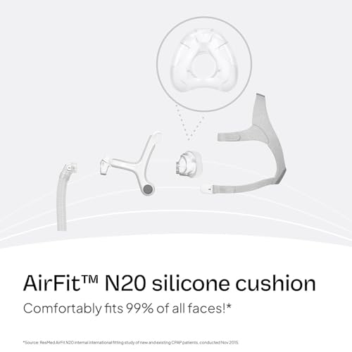 Image of ResMed AirFit N20 Cushion - Nasal CPAP Mask Cushion Replacement - InfinitySeal Design - Soft Silicone - CPAP Accessories - Small