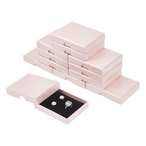 NBEADS 12 Pcs Misty Rose Jewelry Boxes Cover