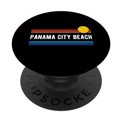 Diseño retro de estilo atardecer en Panama City Beach, Florida, EE. UU. PopSockets PopGrip Intercambiable