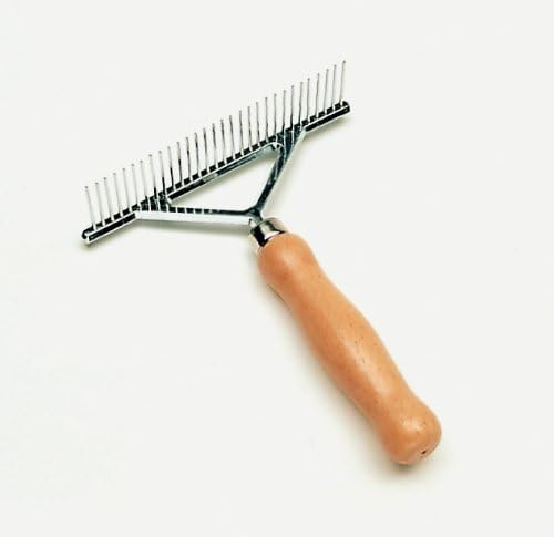 Safari Grooming Rake for Dogs, Wood Handle