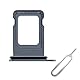 Cemobile SIM Card Tray Slot Holder Ersatz für iPhone 13 Pro / 13 Pro Max (Single SIM Version) mit wasserdichtem Gummidichtring + SIM Tray Open Eject Pin (Sierra Blue)