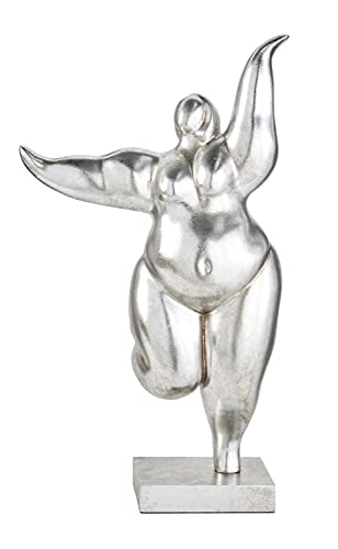 Deco 79 Polystone Dancer Sculpture, 12" X 7" X 20", Silver #TOP2