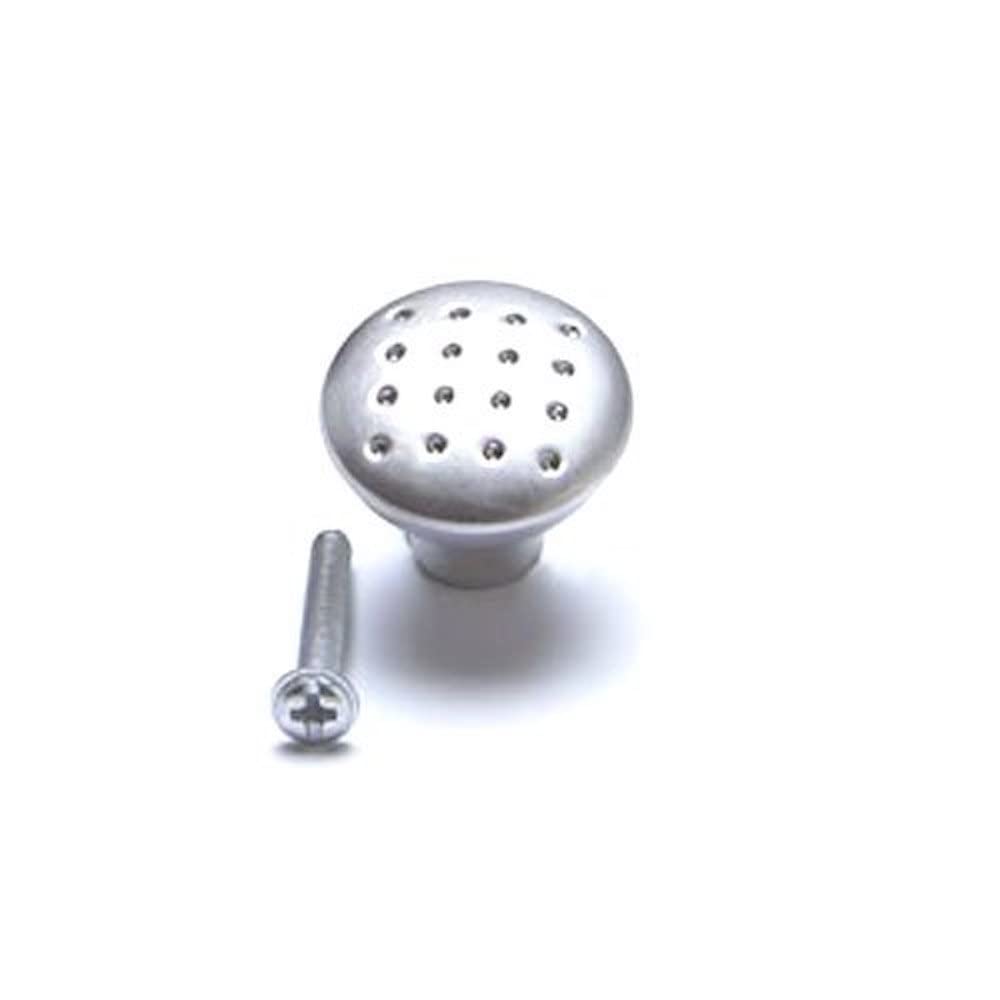 Merriway BH01132 (2 Pcs) Dimpled Matt Nickel Cupboard Door/Drawer Knobs, 32 mm (1.1/4 Inch) - Pack of 2 Pieces