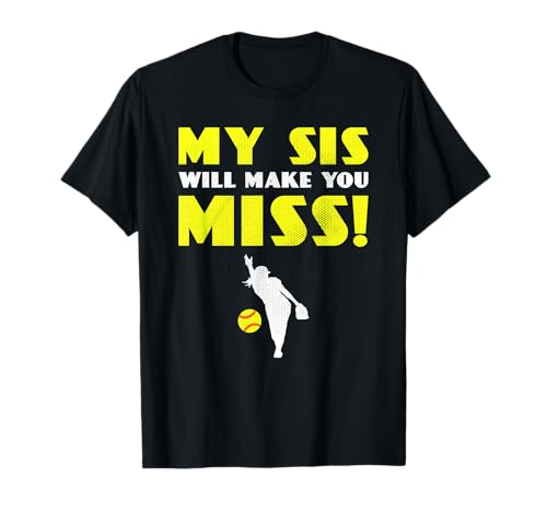 Girls Softball Pitcher Sister Brother Funny T-Shirt