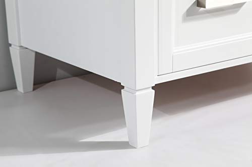 Vanity Art 36 Inches Single Sink Bathroom Vanity Set Carrara Marble Stone Top Soft Closing Doors Undermount Rectangle Sink Cabinet With Free Mirror Va2036-W #TOP7