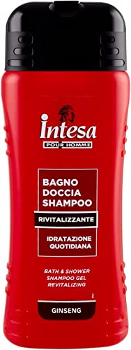 Intesa Lot de 6 shampoings de bain et douche revitalisants pour homme au ginseng 500 ml + Italian Gourmet Polpa 400 g