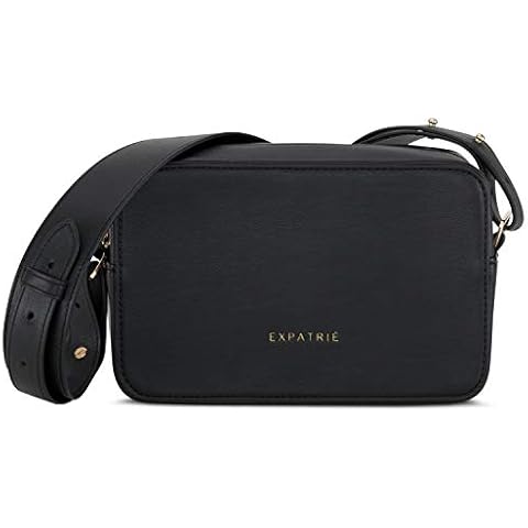 Shoulder Bag Women Girls Small Black - Expatrié NOEMI Messenger Bag Made of Vegan Synthetic Leather for Leisure & Work - Stylish Crossbody Handbag Cover