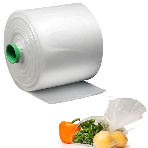 [1 PACK] Plastic Produce Bags Roll 1.5 KG Strong & Tear-Resistant Vegetable & Fruit Storage Bags for Grocery Kitchen Supermarket Transparent Poly Bags for Fresh Produce