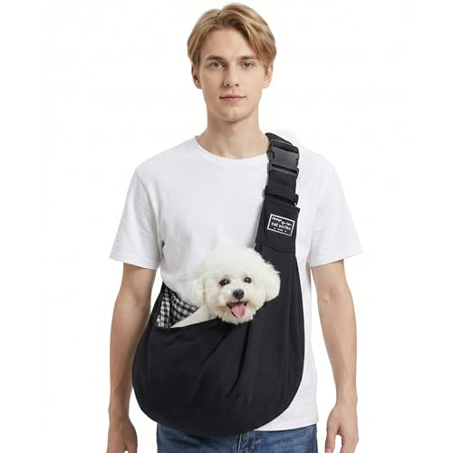 ALLSOPETS Sac de Transport pour Chien et Chat Réglable Sac à Bandoulière Mains Libres pour Petit Animal de Compagnie Sacs pour Animaux de Compagnie pour...