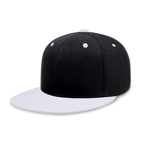 Image of CHOK.LIDS Flat Bill Visor Classic Snapback Hat Blank Adjustable Brim High Top End Trendy Color Style Plain Tone Baseball Cap