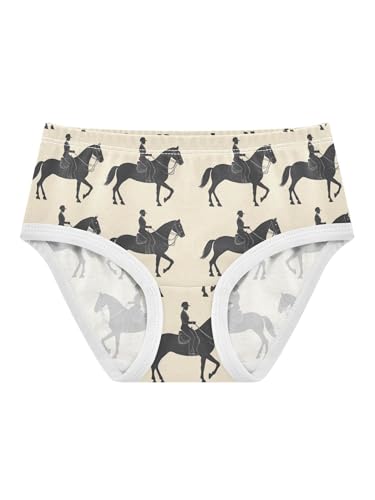 ZZKKO Equestrian Sports Girls Underwear Toddler Panties for Girls Comfort Brief Size 2-8T