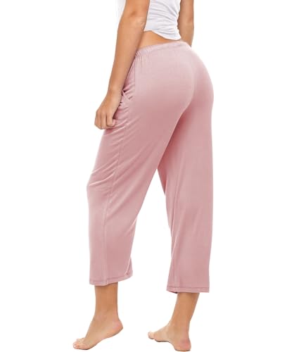 Image of Sexy Basics Women's Capri Lounge Pants | Stretch Comfort Soft Bottoms | Drawstring & Pockets | Multi Packs & Colors