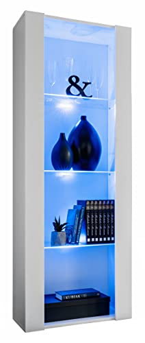 Extreme Furniture Open Vertical 159 Meuble de Rangement | Salon Meuble de Rangement avec 3 étagères en Verre | RGB | Design Élégant | Pratique de Rangement | Solide