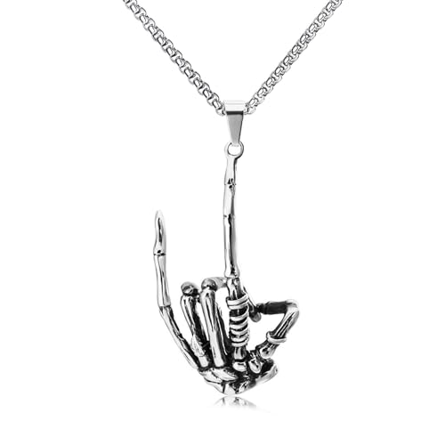 Collier tête de mort gothique idéal pour vos concerts rock et soirées motardes