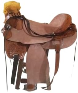 Western Horse Saddle Wade Tree A Fork Ranch Roping Work Handmade Tooled Carved Premium Leather Equestrian Trail Horse Saddle for Horse Riding Size: 10-18 inches Seat, OS111