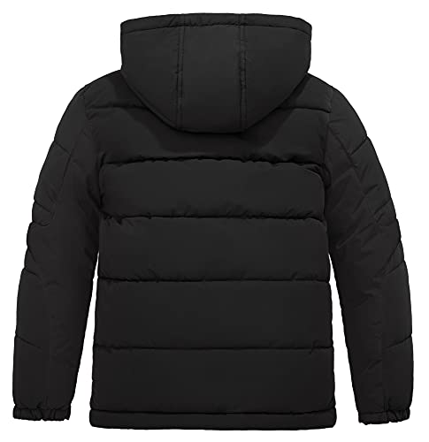 Zshow Boys' Puffer Jacket Warm Quilted Hooded Winter Coat(Black, 8) #TOP1