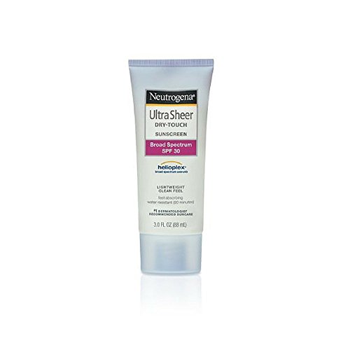 Neutrogena Ultra Sheer Dry-Touch Sunscreen Lotion, Broad Spectrum SPF 30 UVA/UVB Protection, Oxybenzone-Free, Water Resistant, Non-Comedogenic, Non-Greasy, Travel Size, 3 fl. oz, Pack of 3