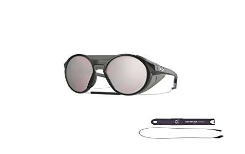 Oakley Clifden OO9440 944001 56MM Matte Black/Prizm Snow Black Iridium Round Sunglasses for Men + BUNDLE With Designer iWear Eyewear Kit