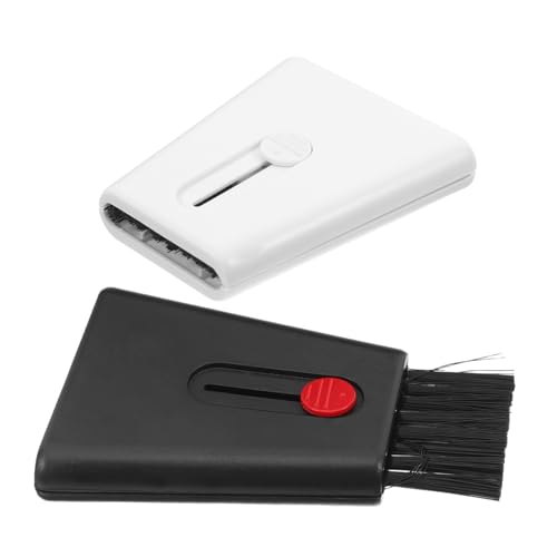 SWOOMEY 2pcs Portable Laptop Cleaning Brush Double Head Soft Bristle Tool for Screen and Keyboard Grooves Telescopic Design for Easy Use for Electronics Maintenance