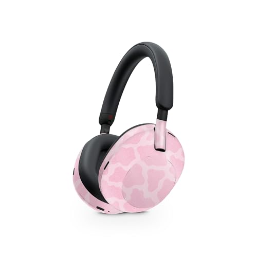 Image of MightySkins Glossy Glitter Skin Compatible with Sony WH-1000XM5 Headphones - Pink Giraffe | Protective, Durable High-Gloss Glitter Finish | Easy to Apply