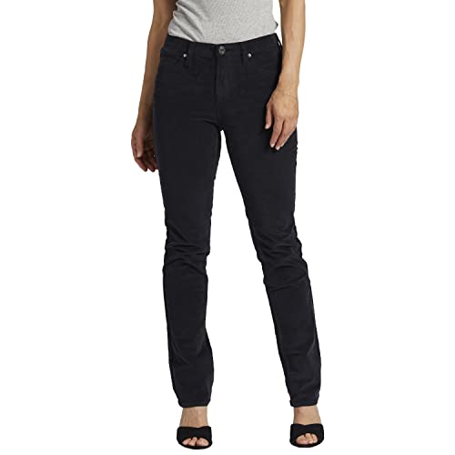 JAG Jeans Women's Petite Ruby Mid Rise Straight Leg Pants, Black, 14 Petite