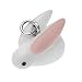 Hand Painted 3-D Cute White Bunny Rabbit Charm 16mm Lightweight (1)