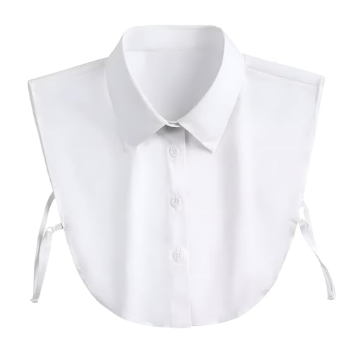 Faux Col Chemise Femme, Amovible Demi Chemise Col Faux Collier Détachable Col Chemisier Chemise à Faux Col Vêtements Accessoires Pratique pour Vêtements...
