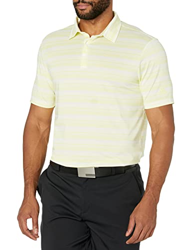 Polo de golf homme adidas jaune pulse taille S en maille chinée respirante Primegreen