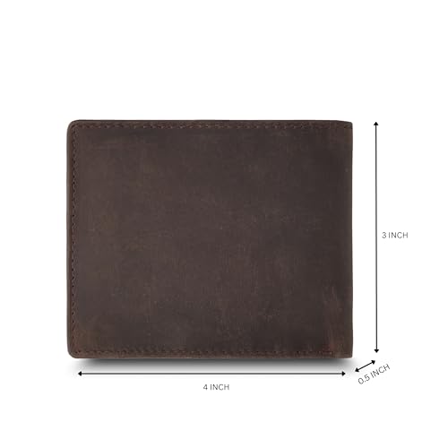 Image of TANSTITCH Slim Leather Wallet | Minimalist & Thin Wallet | RFID Protected Wallet (Black) (Mud Brown)