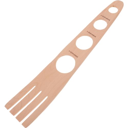HOLIDYOYO Pasta Measurer Tool Spaghetti Measurer Wooden Pasta Portion Tool Pasta Fork 4 Hole Serving Portion Control Spoons Spaghetti Ruler Kitchen Gadgets for Cooking