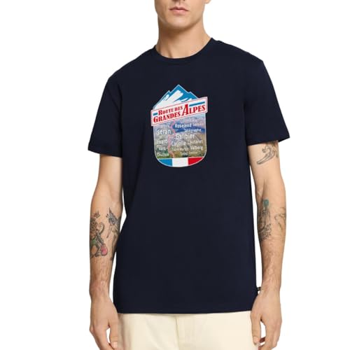 Randonnée Moto Route des Grandes Alpes T Shirt Homme Anti Pli