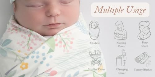 Image of Newborn Baby Swaddle Sets with Headband and Beanie