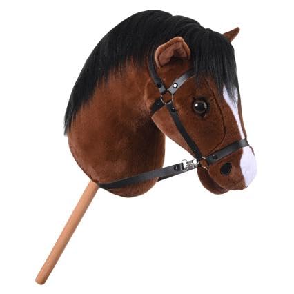 Imperial Riding Hobby Horse IRHGrand Prix - koń na kiju z uzdą i cudzami, koń kijkowy do hobby konia - brązowy