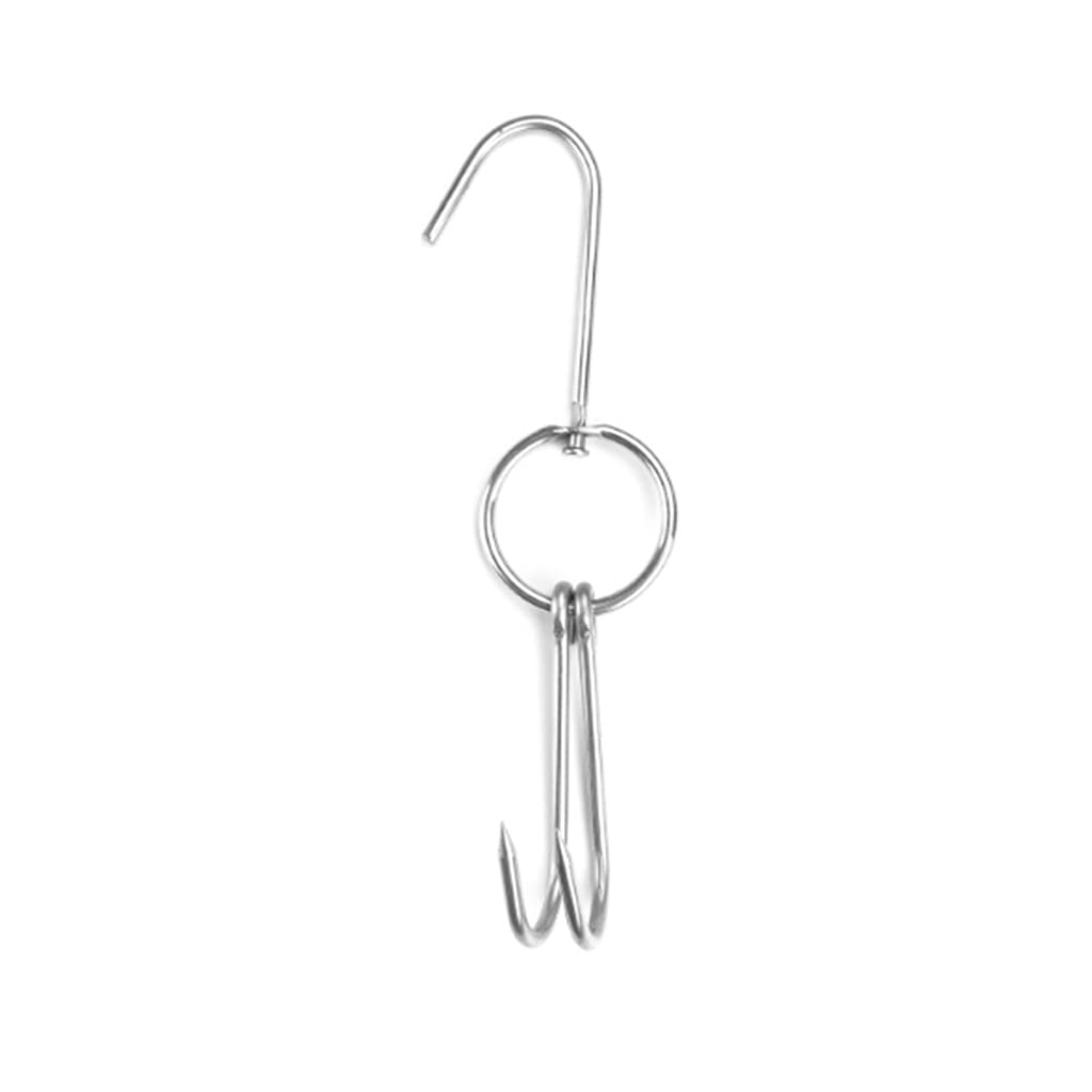 Bottone Stainless Steels Hook with Double Meat Poultry Roast Beef Hanging Grills Hanger for Drying Cooking Tools Poultry Catcher