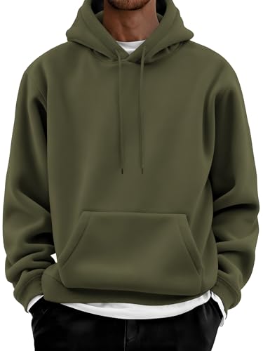 Image of COOFANDY Men Cotton Fleece Hooded Sweatshirt Casual Long Sleeve Hoodies Pullover Fashion Drawstring Hoodie with Kanga Pocket