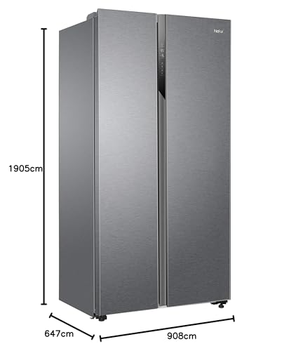 Haier SBS 90 Series 3 Freestanding American Fridge Freezer, Side by Side, Total No Frost, E Class, Multi Air Flow Technology, 528L Total Capacity, Quiet, Gentle Silver, 91x66x177.5 cm - HSR3918ENPG - Image 5