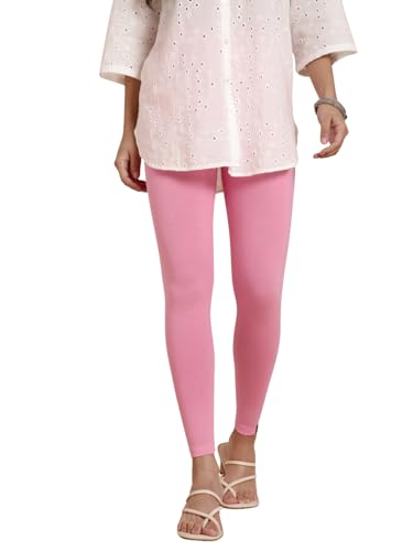 Image of TWIN BIRDS Super Stretchable Cotton Elasthane Fabric Ankle Length Leggings for Women