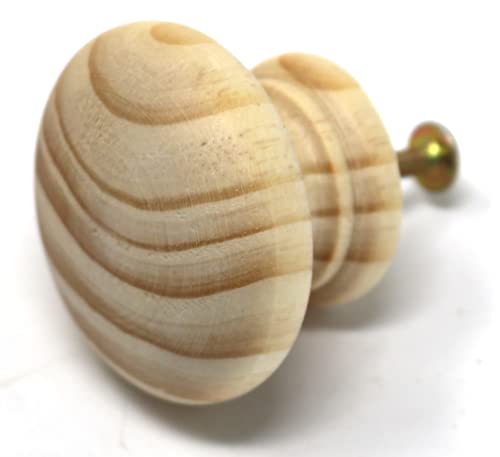 fiXte 2 x Natural Wood Cupboard Cabinet Door Knob Pine Wooden Unlacquered Handle 50mm (2"), Pack of 2 - Image 3