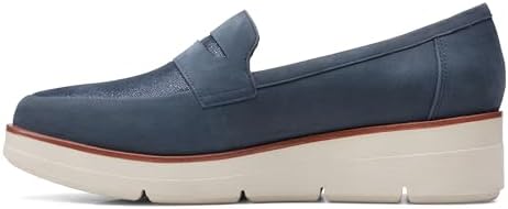 Clarks Women's Shaylin Step Loafer, Navy Combi, 7.5 | Image 6