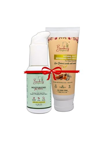Image of Skincare Set Combo - Moisturising Gel Cream & Natural Glow Face Wash for All Skin Types - Hydrating, Brightening & Daily Care