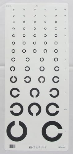 Landolts Optometrische Tafel auf 5 Metern, Präzision und Zuverlässigkeit für Sehtest, 30,5 cm x 30,5 cm
