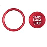 Auto Start Stopp Taste Abdeckung aus Aluminiumlegierung für Audi A4 A5 A6 A7 A8 Q5, Zündung Start Motor Stop Knopf Aufkleber, Interieur Schutz Dekor Zubehör in Rot