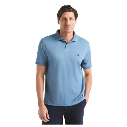 NAUTICA Camisa polo masculina de manga curta com caimento clássico, Navtech Performance Coronet Azul, XGG