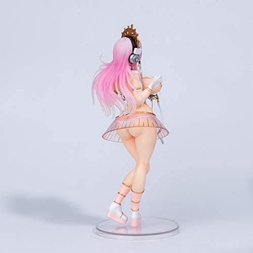 Wgjbmg Super Sonico Libra Version Action Pvc Figure, Anime Pink Hair Pretty Girl Handmade Model/Character Sculpture, Computer Desktop Decoration Collection - High 25Cm，Boxed (Color : Soft) #TOP1