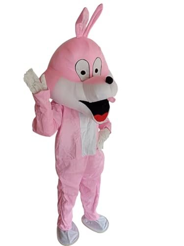 Image of Bookmycostume Pink Bunny Cartoon Mascot Costume For Theme Birthday Party & Events | Adults | Full Size Adults - Foam
