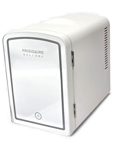 Frigidaire 9-Can or 6L Light Up Mini Fridge White, Retro Design, Includes 110v home power cord & 12V DC car adapter, 48-Watt - EFMIS172-C-WHITE (V2 model)